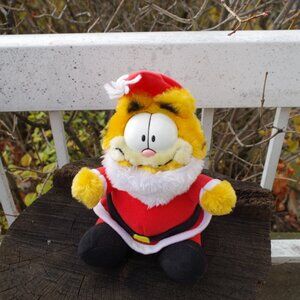 Vintage Santa Garfield Plush Stuffy Toy